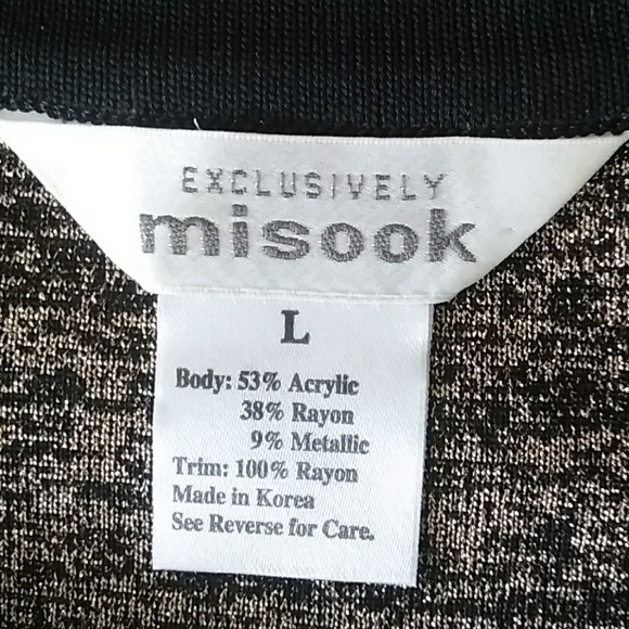 Exclusively Mistook Sz L Gold & Black Sweater - Picture 3 of 3